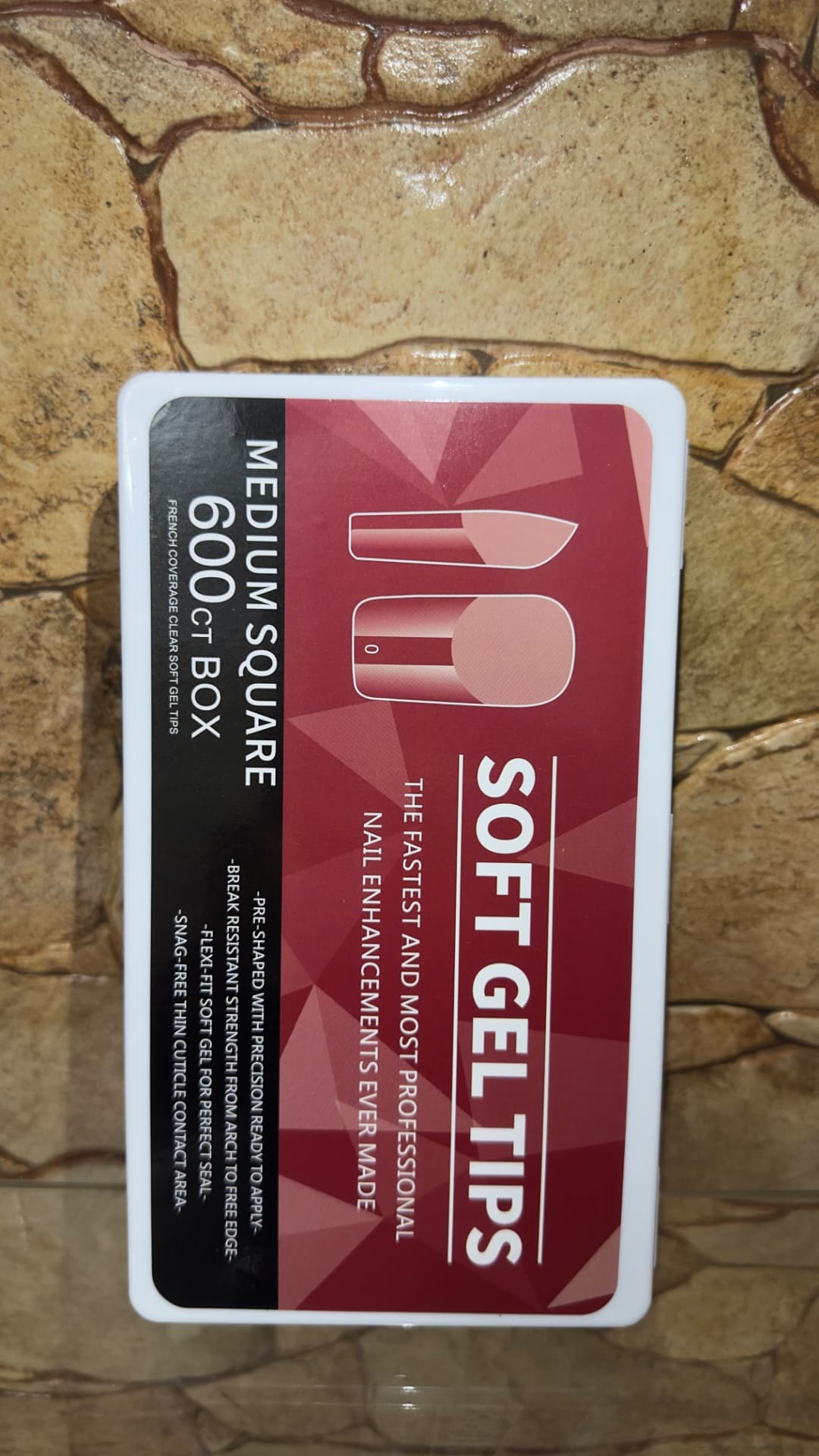 Soft Gel Tips – Medium Square (600 pcs)