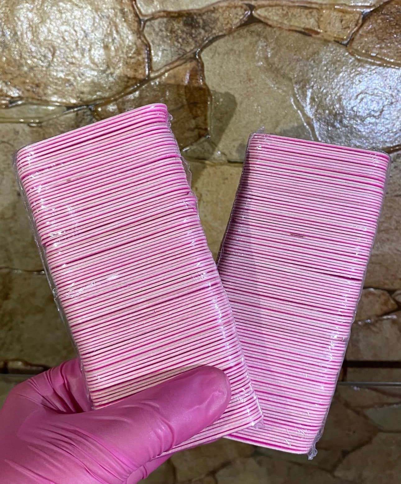 Mini Limes à Ongles Jetables Rose – Pack de 100 pcs